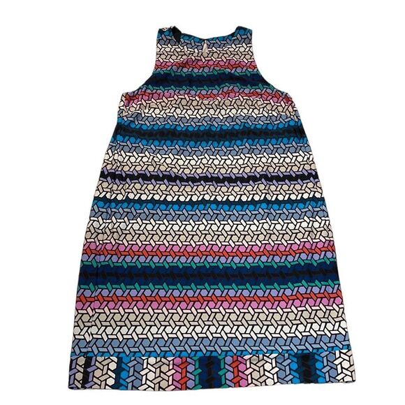 Trina Turk Summer Dress, striped, , blue, red, sleeveless tank, Small - Picture 1 of 9